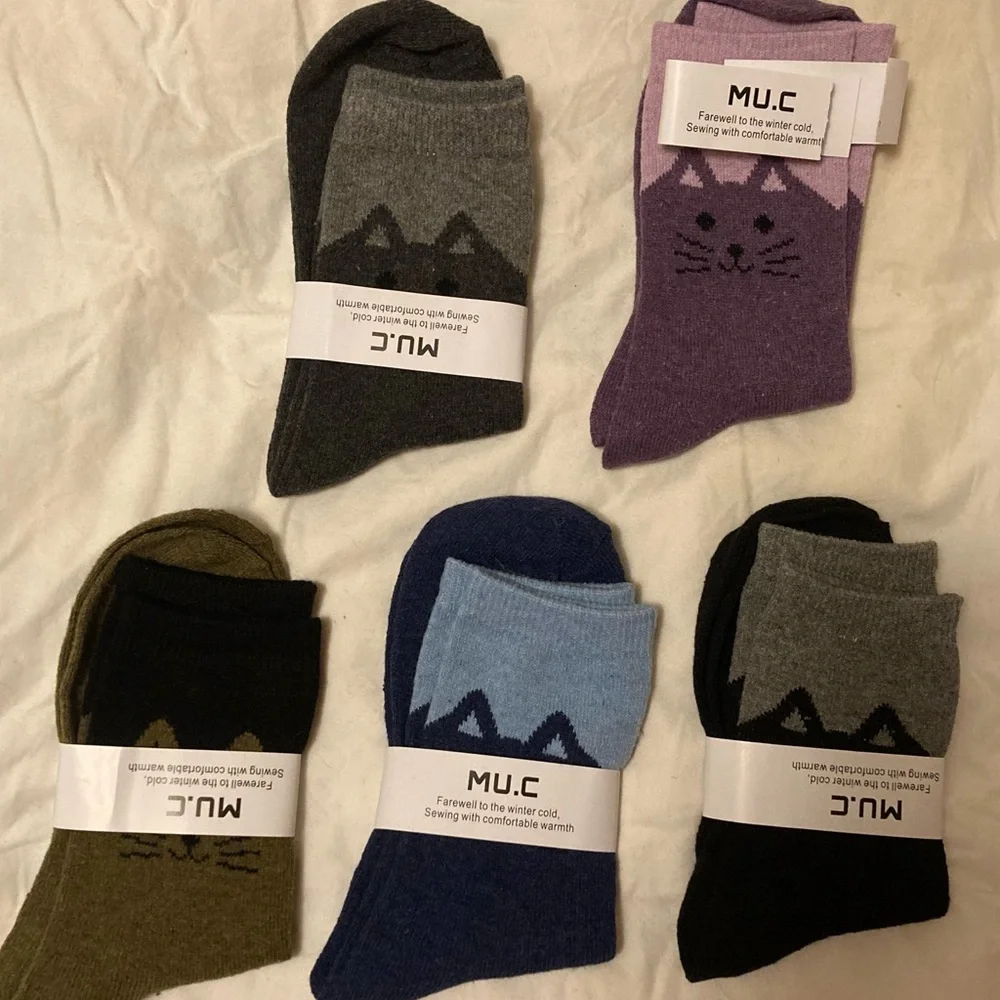 CAT SOCKS in FIVE COLORS!!!